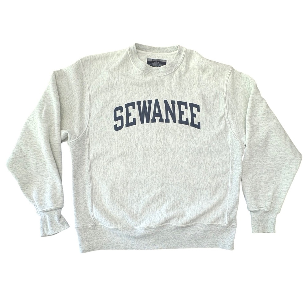 Champion VTG Reverse Weave Sewanee Sweatshirt Medium Grey College Arch Logo Y2K
